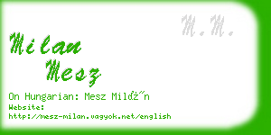 milan mesz business card